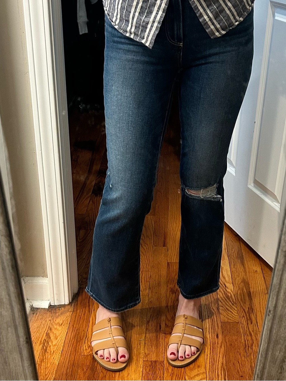 Like New PAIGE Atley Ankle Flare Cropped High Rise Stretch Jeans - Picture 3 of 16